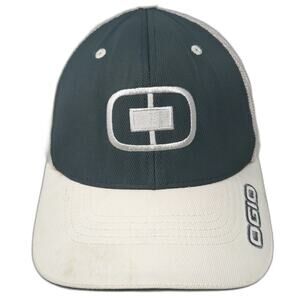 OGIO Baseball Cap White XL Mesh Back Flexfit Curved Brim Embroidered Logo Hat